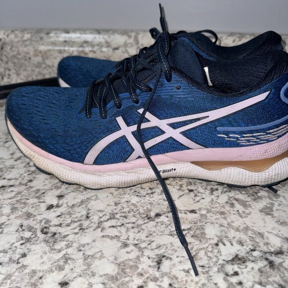 ASICS Womens Gel Nimbus 24 Running Shoe Blue Size 9M - Picture 3 of 5